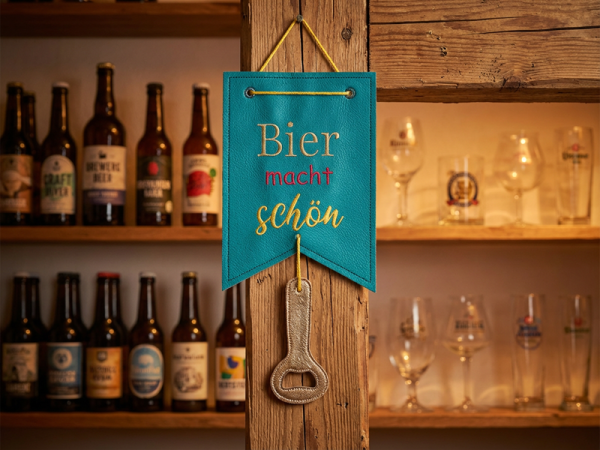 Bier macht schön Spruch Vatertag - Stickdatei